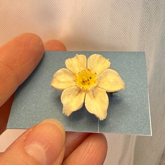 Handmade 3D Flower 1 inch Brooch Vintage Boho Fairycore Vintage Charm Floral - Picture 9 of 11